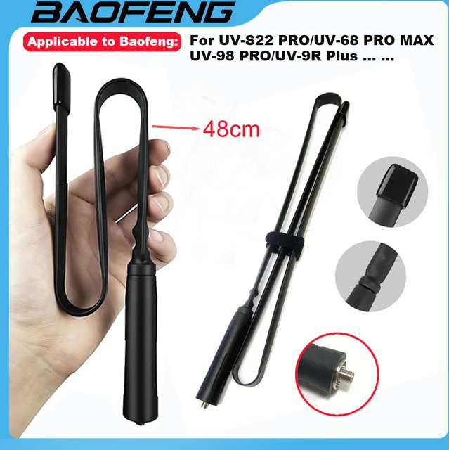 Baofeng 2026 CS Taktische Antenne für UV-68 PRO MAX/UV9R Plus, Faltbar, Dual-Band Ham Radio Zubehör mit SMA-Buchse, Schwarz - Bild 1