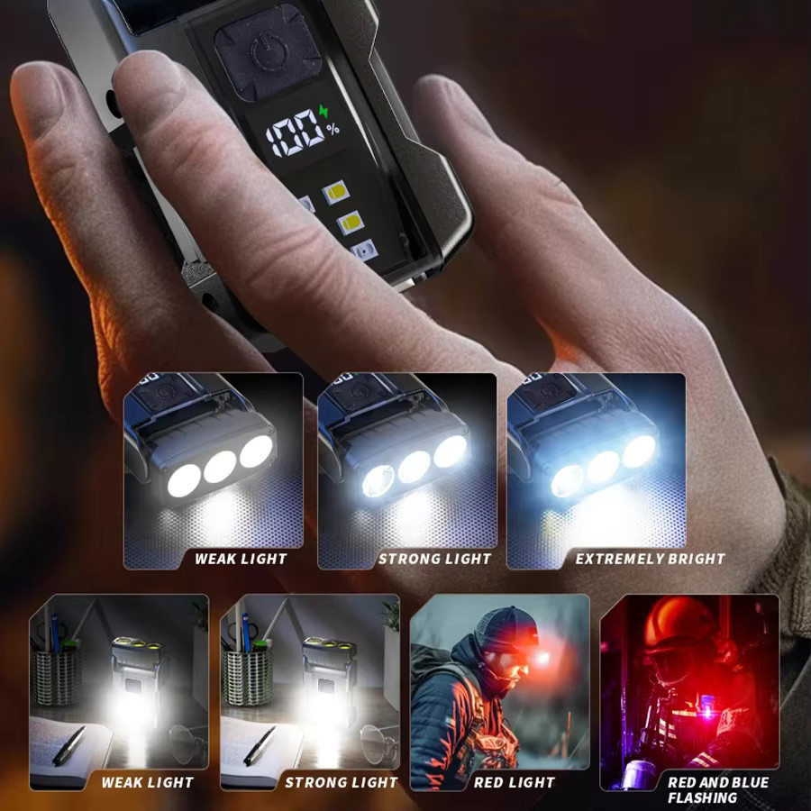 Heinast Mini-LED-Taschenlampe in Schwarz, wiederaufladbare EDC-Taschenlampe mit magnetischem Kappenclip und Schlüsselanhänger-Funktion für Outdoor und Camping - Bild 2