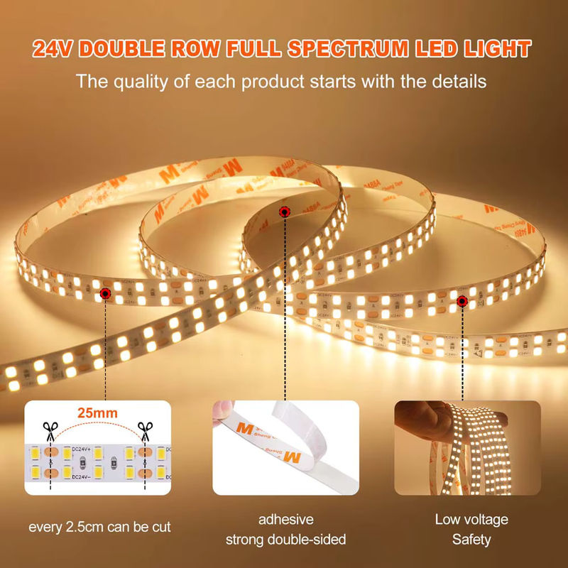 HEGEHE LED-Streifen IP20 SMD 2835 mit 240 LEDs/m, DC 24V, CCT flexibler LED-Band in Weiß - Bild 4