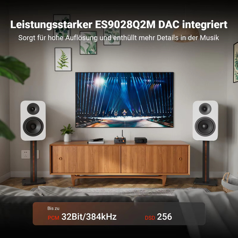 Fosi Audio GR40 Bluetooth USB DAC Kopfhörerverstärker und Röhrenvorverstärker in Schwarz - Bild 3