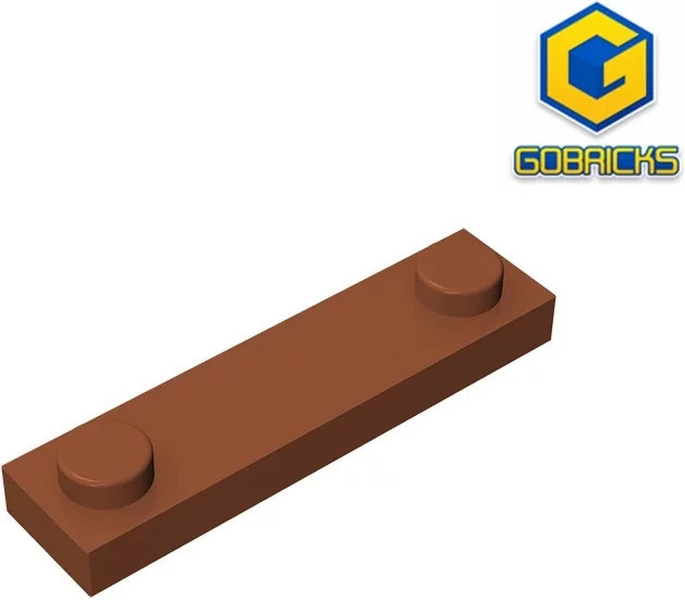 Gobricks GDS-723 Platte 1x4, Bausteine, braun - Bild 1