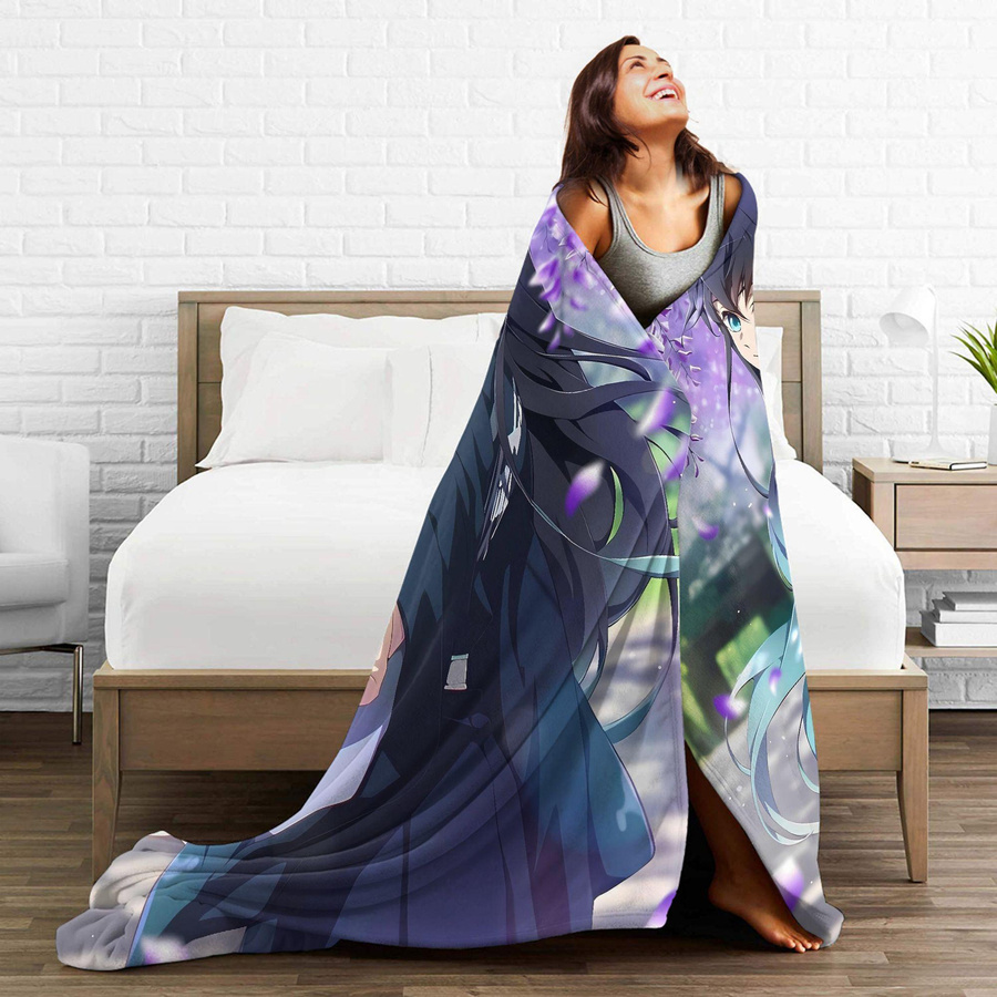 Muichiro Tokito Anime Plüschdecke aus Flanell, Multicolor, B: 75 cm, B: 90 cm - Bild 1