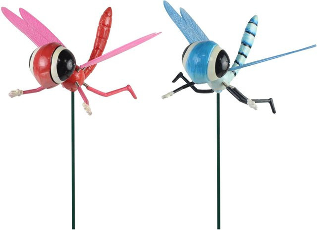 Deko-Gartenstecker Libelle aus Kunststoff, Höhe: 49 cm - Bild 1