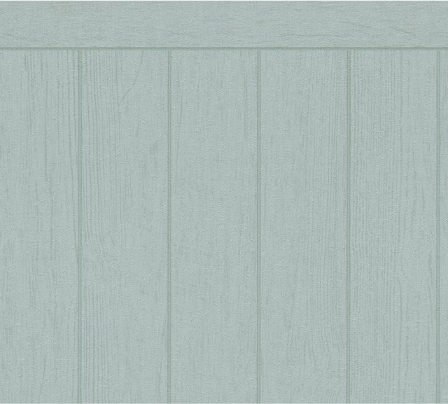A.S. Création Vliestapete Wallpanel in Türkis-Beige mit Holzoptik und Streifenmuster, FSC-zertifiziert, Breite: 1,06 m, Höhe: 5 m - Bild 1