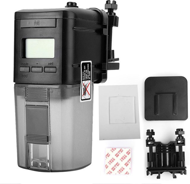 GoolRC Automatischer Aquarium Futterautomat mit Digital LCD Timer in Grau und Schwarz - Bild 1