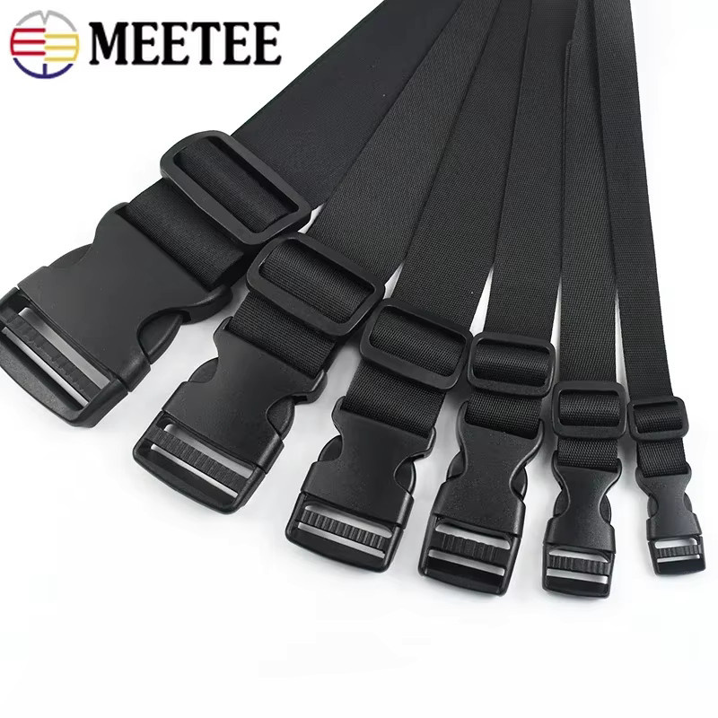 Meetee Gurtband-Kunststoffschnallen und Schnellverschluss-Clips in Schwarz, verstellbare Schiebehaken für Taschen und Hundehalsbänder, 15-50mm - Bild 6