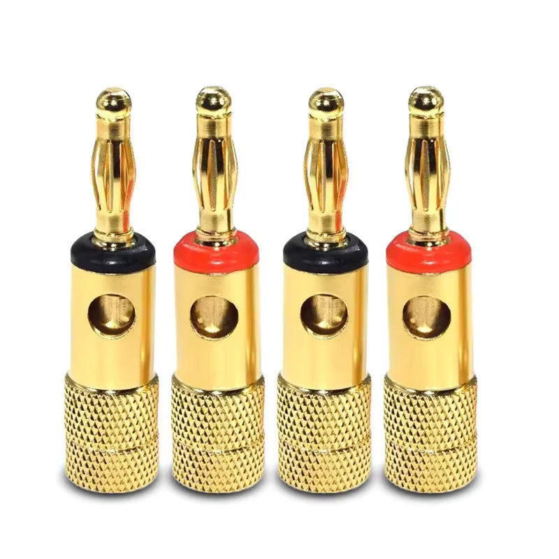 2/4 Stück vergoldete Bananenstecker 4 mm für Audio-Lautsprecher in Gold - Bild 2