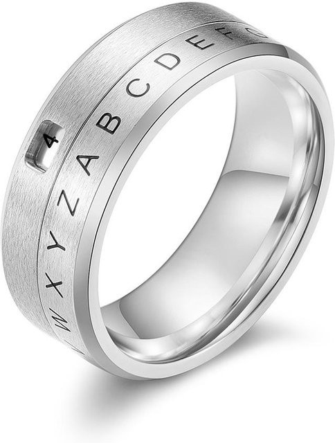 YIRAN Jewelry 5 Ring, Titanstahl, Drehbar, Digital, Weiß, Unisex, 12# - Bild 1