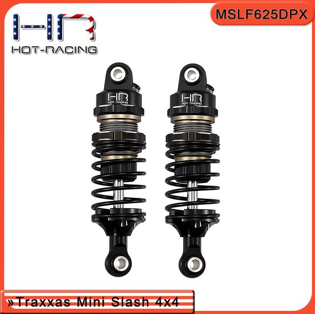HR HOT RACING Aluminium-Dämpferschock 62,5 mm, Metall, Schwarz, 2-teiliges Set - Bild 1