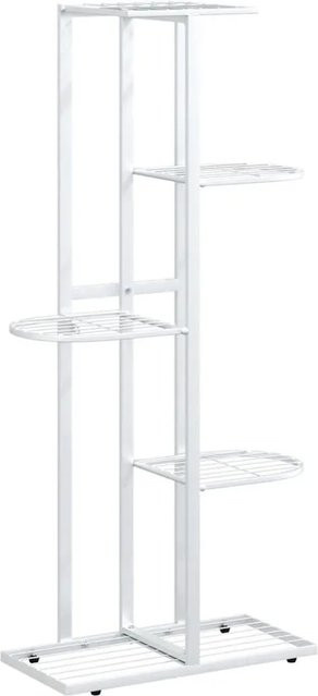 vidaXL Blumenständer aus Metall mit 5 Etagen in Weiß, B/T/H: 43 x 22 x 98 cm - Bild 1