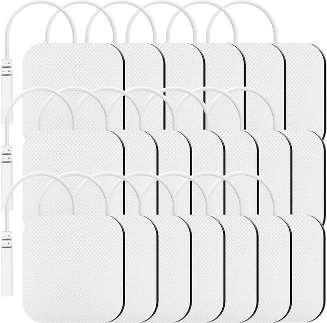 SALORIE Elektrodenpads aus Vliesstoff für TENS-Massagegeräte, selbstklebend, Weiß, 5 x 5 cm und 4 x 4 cm - Bild 1
