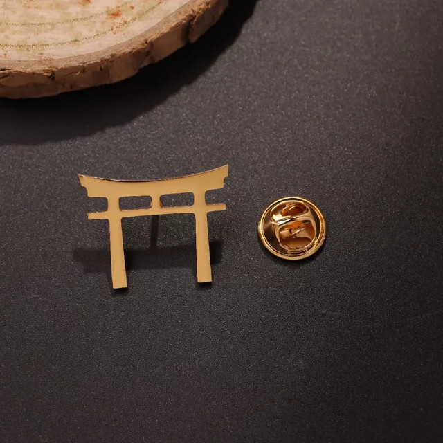 CEYAWEI Brosche Edelstahl, Japanisches Shinto-Symbol, Damen Herren - Bild 1