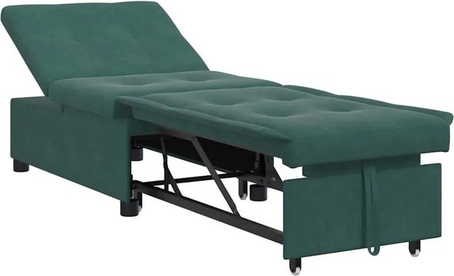 vidaXL Schlafsofa aus Samt in Dunkelgrün B/T/H: 194 x 67 x 82 cm - Bild 1