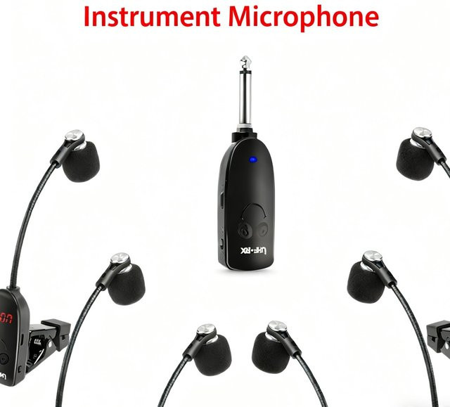 Drahtloses Bluetooth Mikrofon von occkic in Schwarz als Tonabnehmerverstärker für Saxophon, Trompete und Posaune - Bild 1
