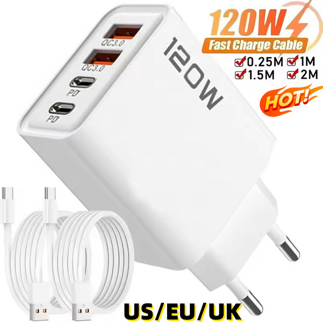 Xiaomi 120 W USB C Schnellladegerät mit 4 Ports in Weiß - Bild 1