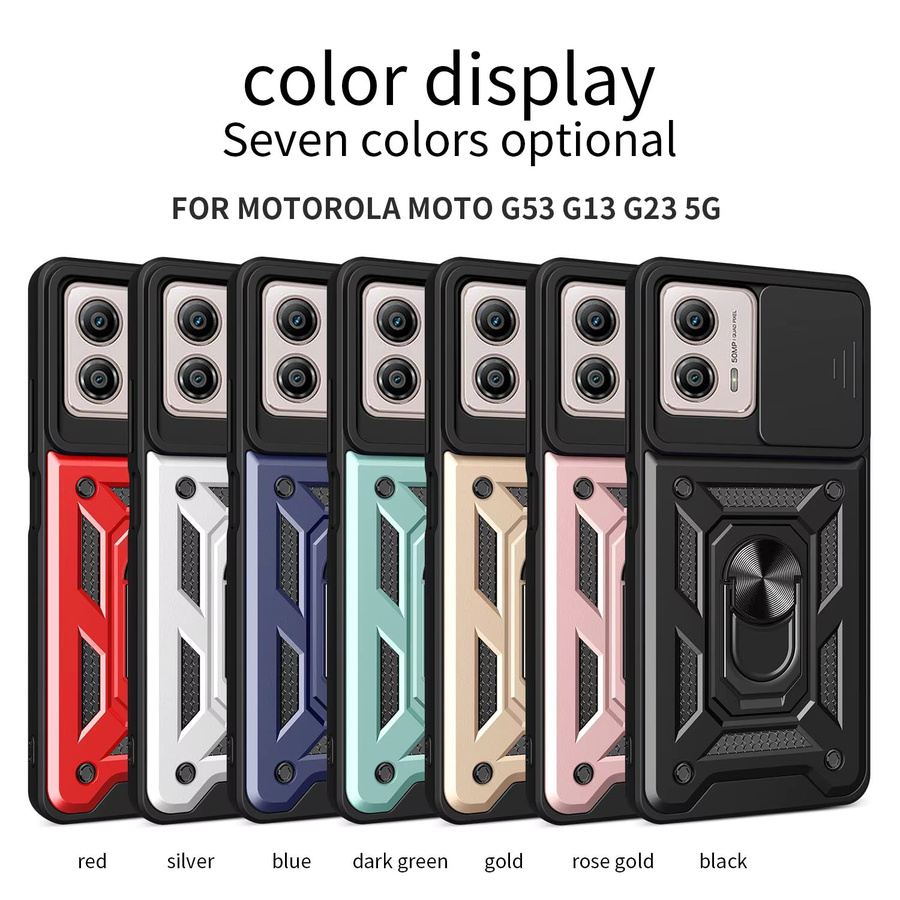 Motorola Moto G13 G23 G53 5G Magnetische Schutzhülle mit Ring in Schwarz oder Blau - Bild 6