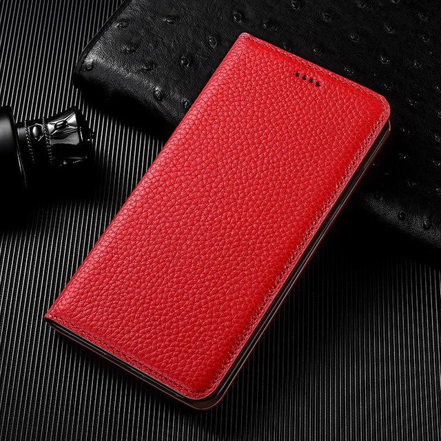 Luxus Echtleder Brieftasche Hülle für Samsung Galaxy S25 S24 S23 S22 S21 S20 Ultra FE S10 S10e S9 S8 Plus Flip in Rot - Bild 1