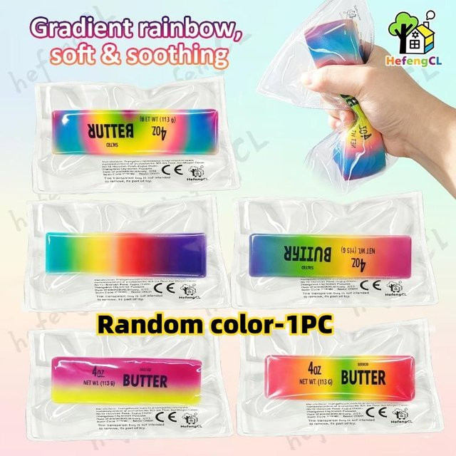 HefengCL Regenbogen-Butter-Stift Squishy, Fidget Spielzeug, blue - Bild 1