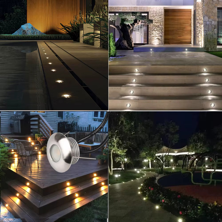 YELEDWAY LED Outdoor Treppenlicht in Silber, IP67 wasserdichte Einbauleuchte für Garten und Stufen, warmweißes Rundlicht - Bild 3