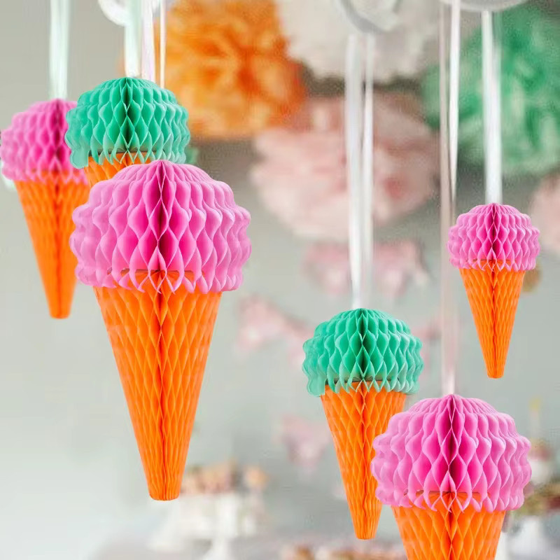 YTYIN Wabenpapier Kugeln in Macaron-Farben als hängende Dekoration für Geburtstag und Eröffnungsfeier, Multicolor und Grün - Bild 2