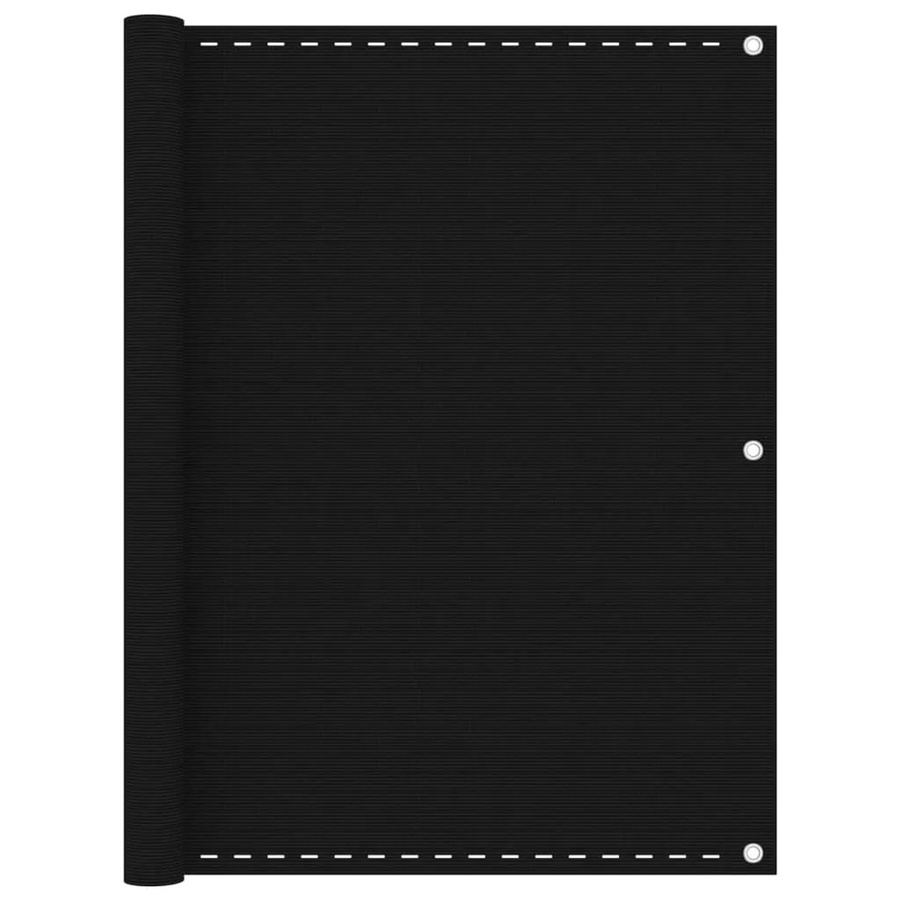 vidaXL Balkon-Sichtschutz aus HDPE in Schwarz, semi-transparent, Breite: 400 cm, Höhe: 120 cm - Bild 2