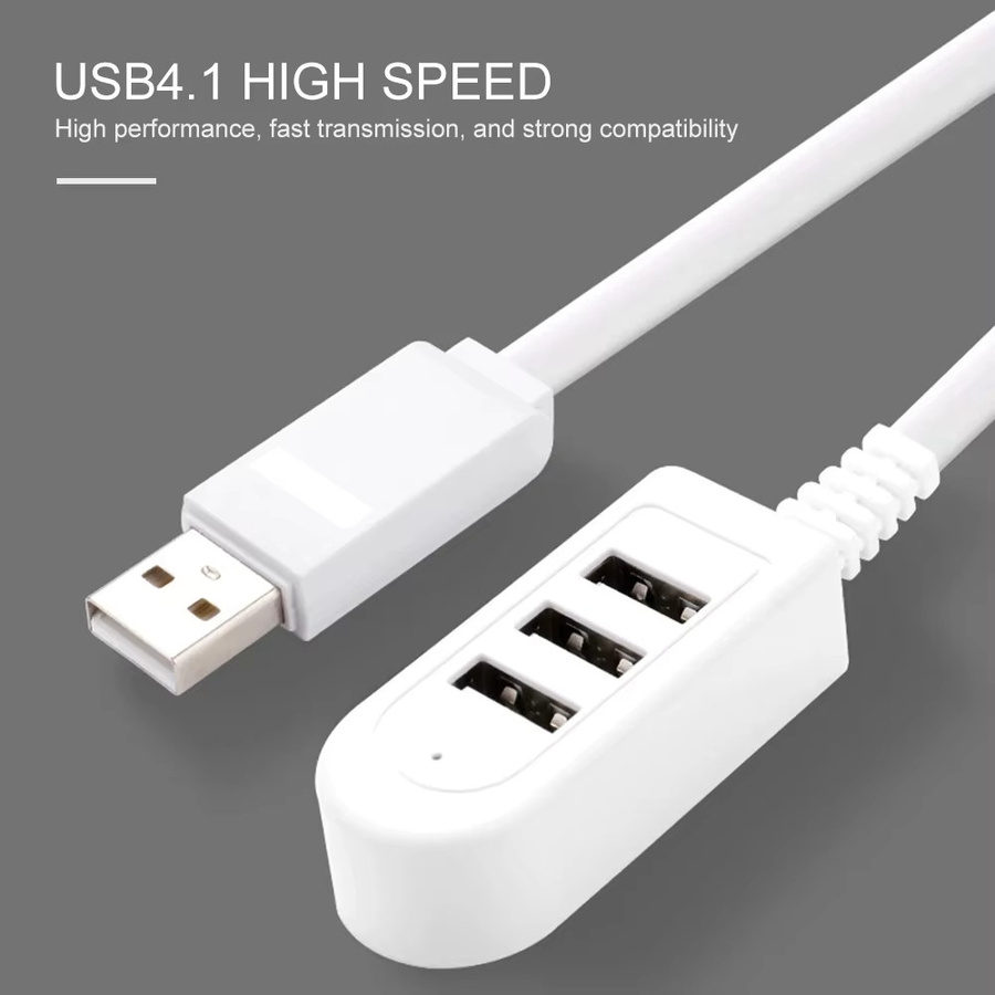 Koovesy 3-in-1 USB-Splitter Hub mit 3 A Ladefunktion und Datenübertragung in Weiß - Bild 2