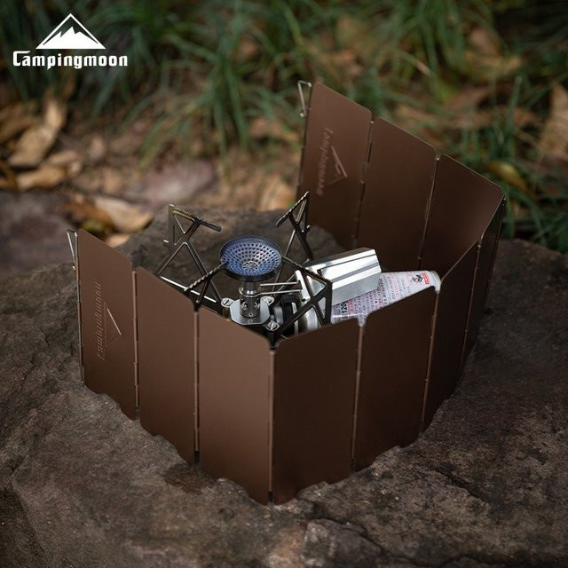 CAMPINGMOON Mini-Picknick-Windschutz aus Aluminiumlegierung, zusammenklappbar und tragbar, Farbe: Silber - Bild 1