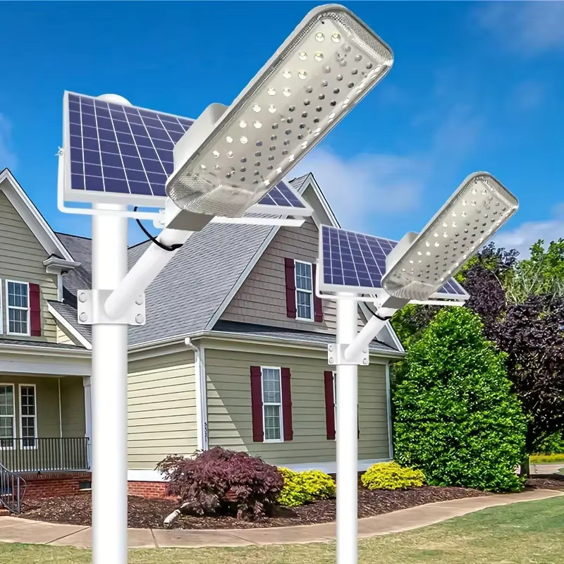 2er-Pack YQCHEZI Solar-Straßenlaternen Outdoor Wasserdicht mit Dämmerungssensor, Weiß, Kaltweißes Licht für Garten und Garage - Bild 2
