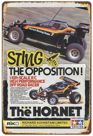 Vintage Tamiya The Hornet Buggy Metallschild-Poster, Mehrfarbig, Breite: 20,0 cm, Höhe: 14,0 cm - Bild 1