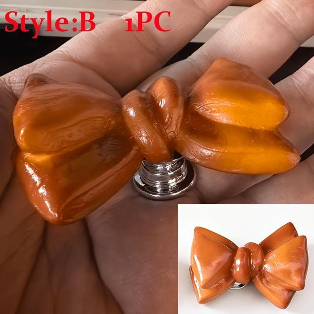 Darron Möbelknauf in Brot-Form, Farbe Orange, Material Resin und Metall - Bild 1