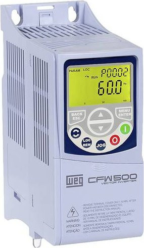 WEG Frequenzumrichter CFW500A 04P3 T4 1.5kW 3phasig 380 V 480 V in Weiß - Bild 1