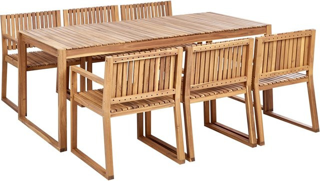 Beliani Gartentisch Set SASSARI II aus Akazienholz in Braun, B/T/H: 90 x 90 x 75 cm - Bild 1