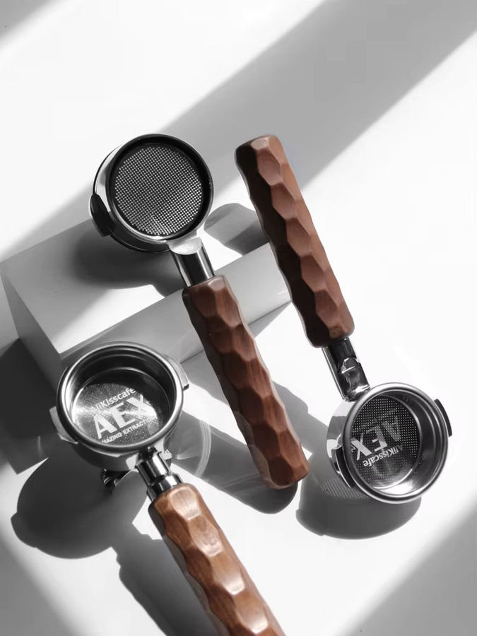 ALIKISSCAFE 58 mm Nackter Siebträger mit Doppel-Auslauf aus Edelstahl für E61, Gaggia, Hibrew H10a und Breville 920 Espresso Zubehör - Bild 6