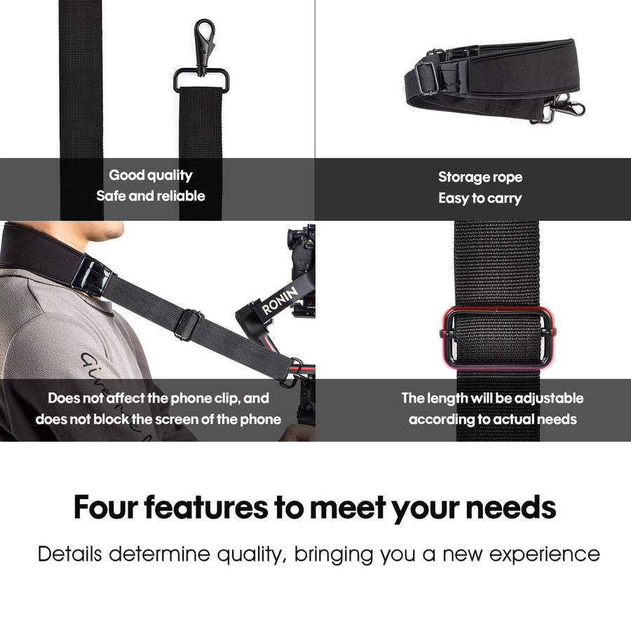 STARTRC Schultergurt zur Druckentlastung für DJI Ronin RS4 Pro und RS3 Pro Stabilisatoren in Schwarz - Bild 5