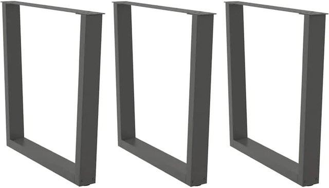 vidaXL Esstisch Beine V-Form aus Stahl in Anthrazit, 3 Stück, B/T/H: 90 x 72 x 73,3 cm - Bild 1
