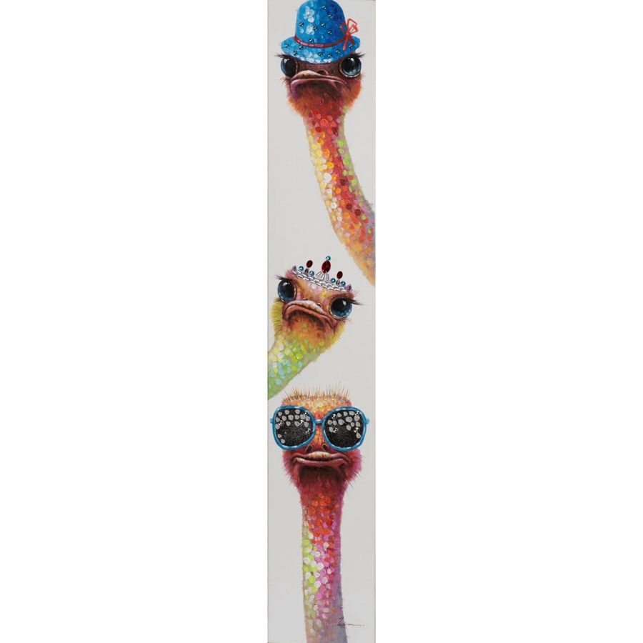 Art Universe Leinwandbild 3 Lustige Strauße, Mehrfarbig, Breite: 25 cm, Höhe: 150 cm - Bild 2