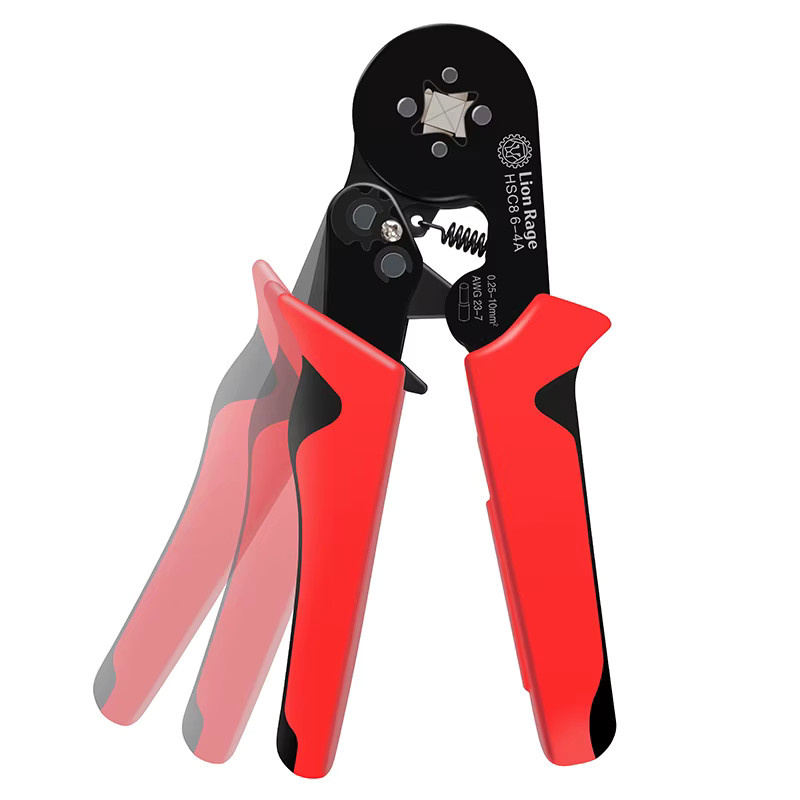 Lion Rage Crimpzange HSC8 6-4 für Aderendhülsen und Rohrklemmen mit 1020-teiligem Klemmen-Set in Rot - Bild 2