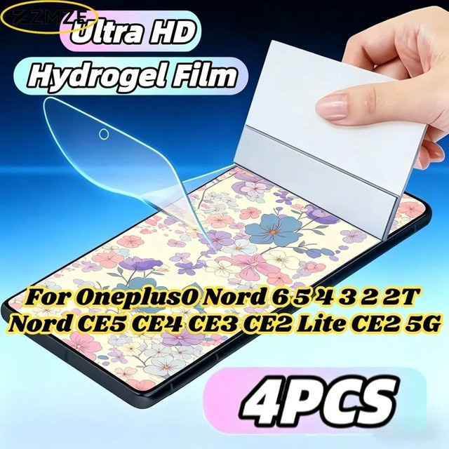 4er-Pack Hydrogel Displayschutzfolie für OnePlus Nord CE5 CE4 CE3 CE2 Lite Nord 6 5 4 3 2 5G Transparent Ultra Thin Soft TPU Film - Bild 1