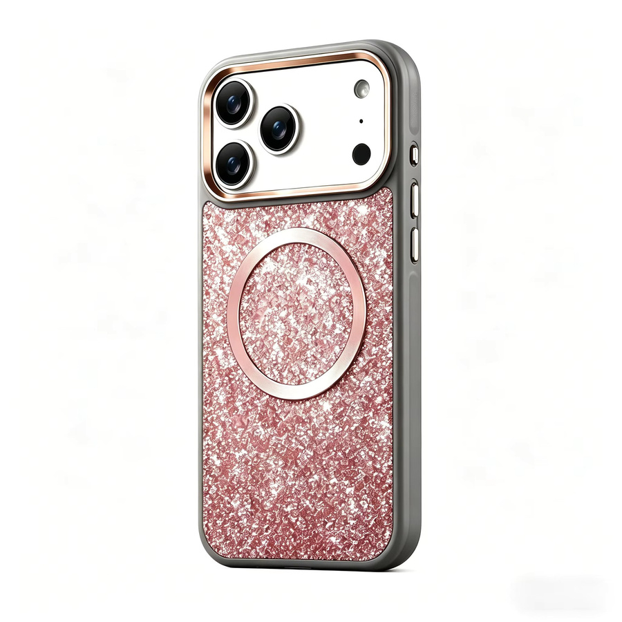 Eseble Luxus Softcase mit Glitzer-Airbag als stoßfeste Handyhülle für iPhone 15 Pro Max, 16 Pro Max und 17 Pro Max in Blau - Bild 6
