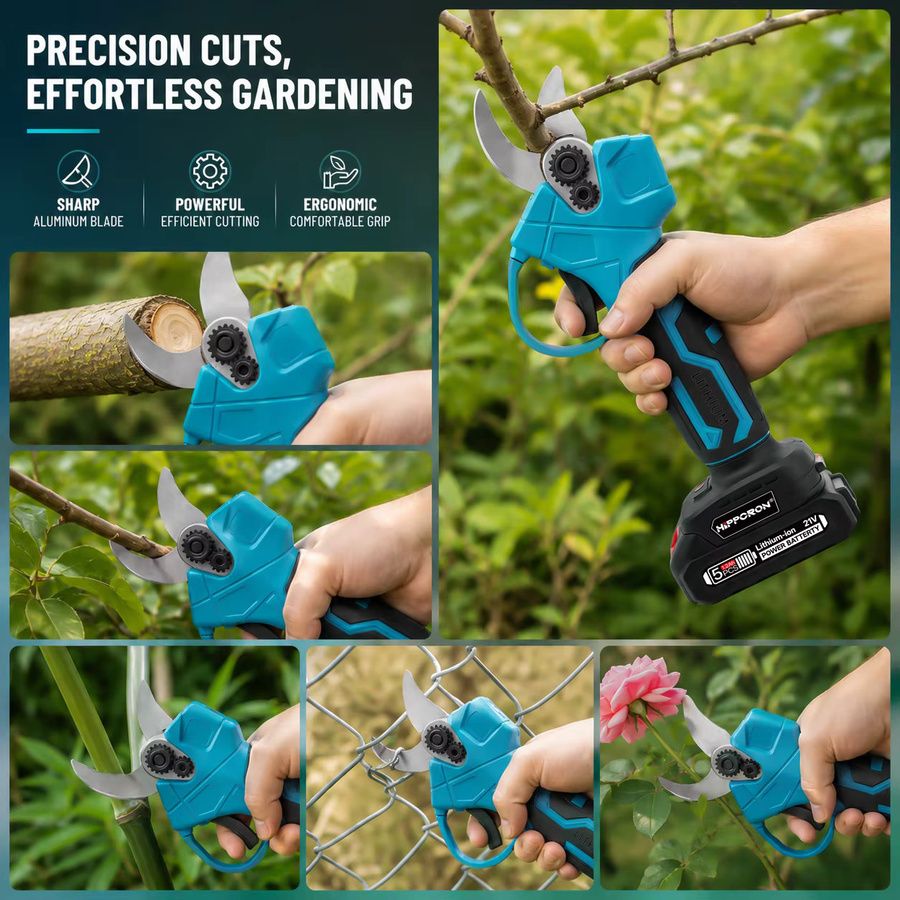 Hippcron Kabellose Elektrische Gartenschere mit Akku zum Präzisen Beschneiden von Obstbaumzweigen und Topfpflanzen - Bild 3