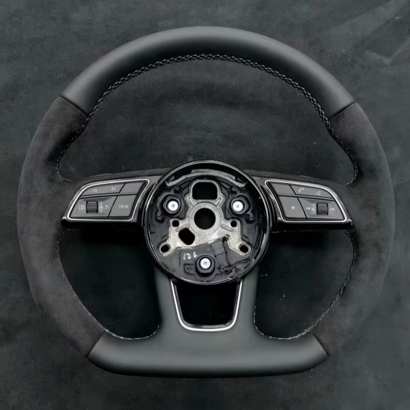 GNUPME Lenkradbezug aus Wildleder Leder für Audi A4l A6l A3 A5 Q5l Q3 Q7 A8 TT Q2l in Schwarz - Bild 1