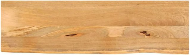 vidaXL Tischplatte aus massivem Mangoholz mit Baumkante, Natur/Braun, B/T/H: 110 x 40 x 2,5 cm - Bild 1