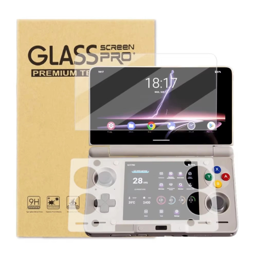 AYN Displayschutzfolie aus gehärtetem Glas für die AYN THOR Spielekonsole, transparent, 9H Kratzschutz mit Flip-Dual-Screen-Abdeckung - Bild 2