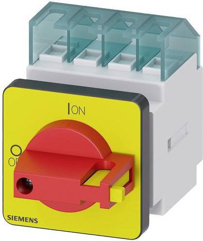 Siemens Lasttrennschalter 4polig in Rot und Gelb, 16A, 6mm², 690 V/AC, 3LD20221TL13 - Bild 1