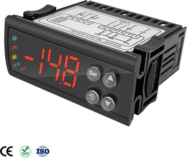 Yieryi Intelligenter WiFi-Temperaturregler in Schwarz mit Sensor für Gefrierschrank, Kühlschrank und Kühllager zur Temperatursteuerung von -50 bis 110 ℃ - Bild 1