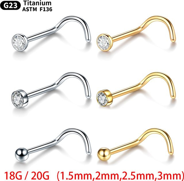 SWANJO Nasenstecker Piercing, Titan, Kristall, Unisex - Bild 1