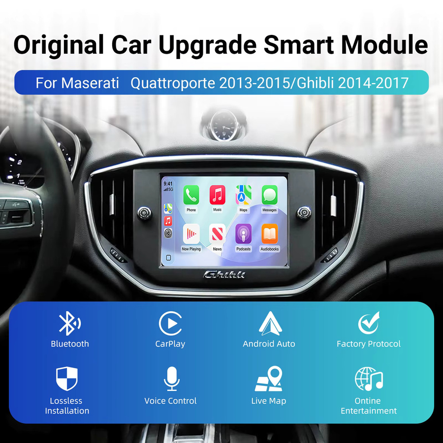 LEXXSON Drahtlose CarPlay und Android Auto Retrofit Kit Decoder Box für Maserati Quattroporte und Ghibli in Schwarz - Bild 3