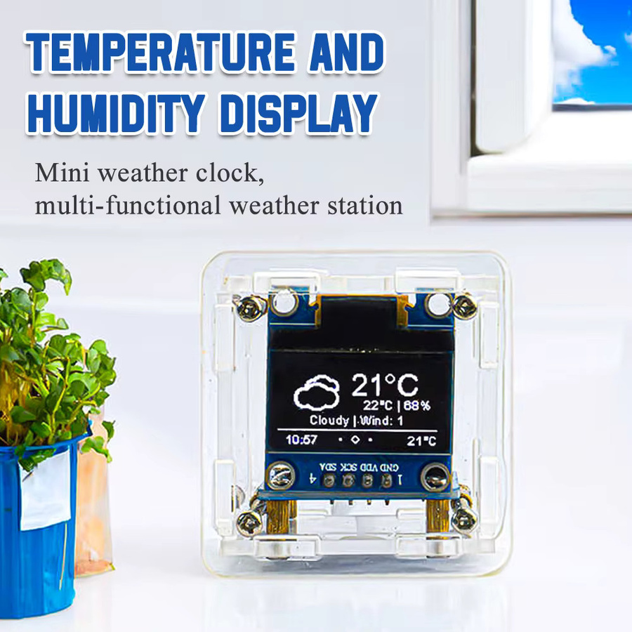 ESP8266 MINI WIFI Digitaluhr und multifunktionale Wetterstation als DIY Lötset - Bild 4