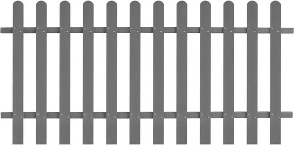 vidaXL Lattenzaun aus WPC in Grau, B/H: 200 x 100 cm
