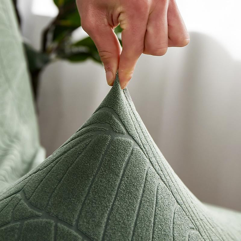 Gestreifter Jacquard-Schlafsofabezug ohne Armlehnen aus Stretch-Polyester in Grasgrün für 160-190 cm - Bild 3